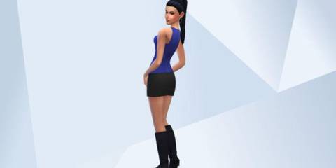 An image of Santana Lopez from Glee recreated in The Sims 4