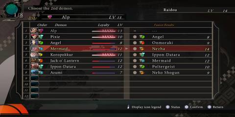 The Normal Fusion Menu 