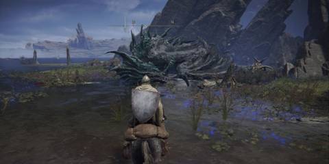 Elden Ring Glintstone Dragon Smarag sleeping in Lurnia of the Lakes