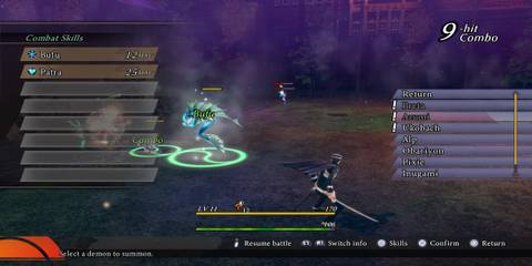 The Stock Menu Appearing During Combat 