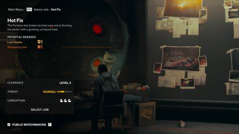 FBC: Firebreak Difficulty selection screen