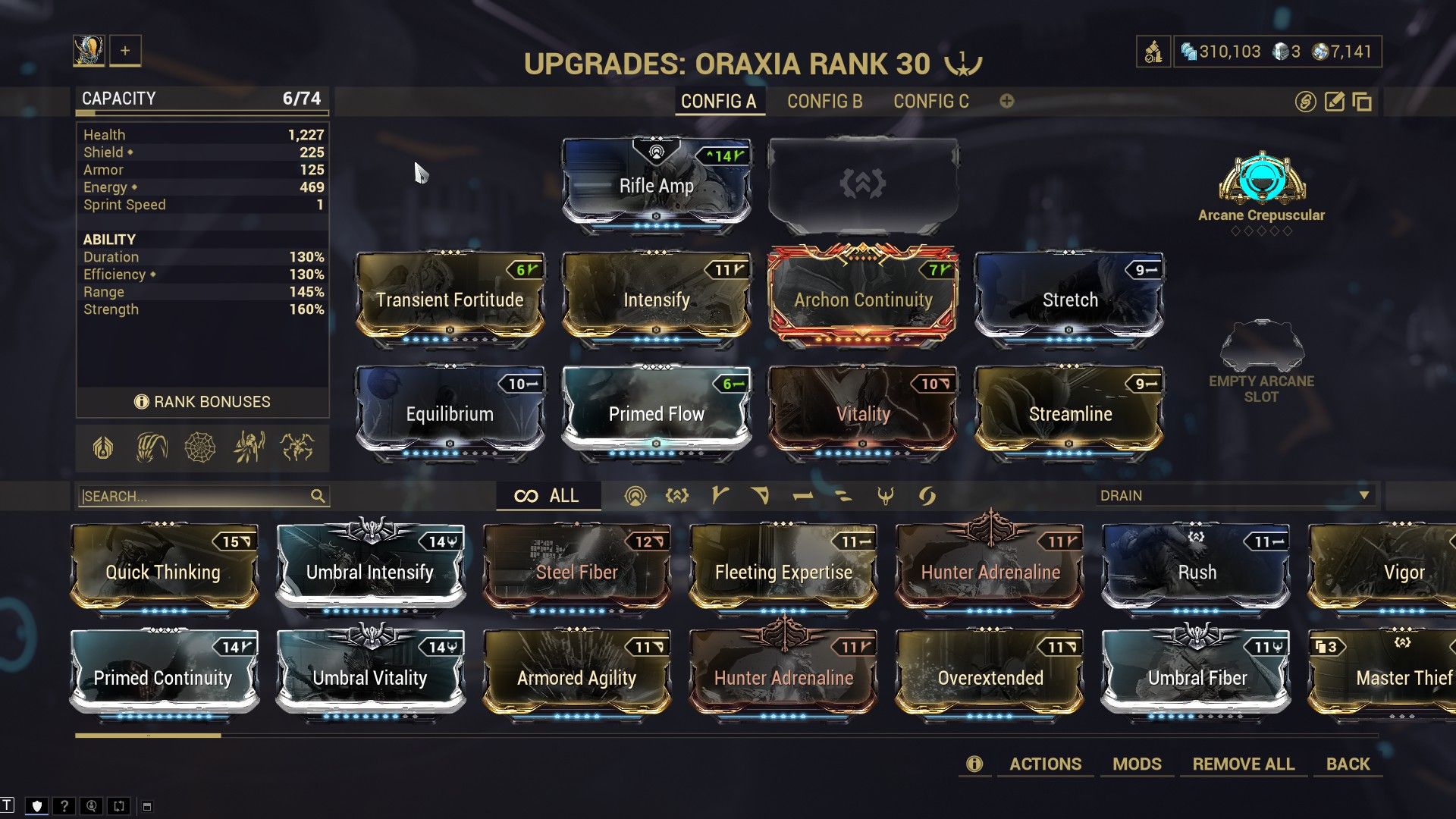 Warframe Orexia Build Modes