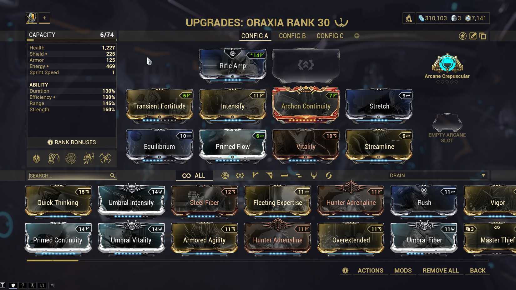 Warframe Oraxia Build Mods