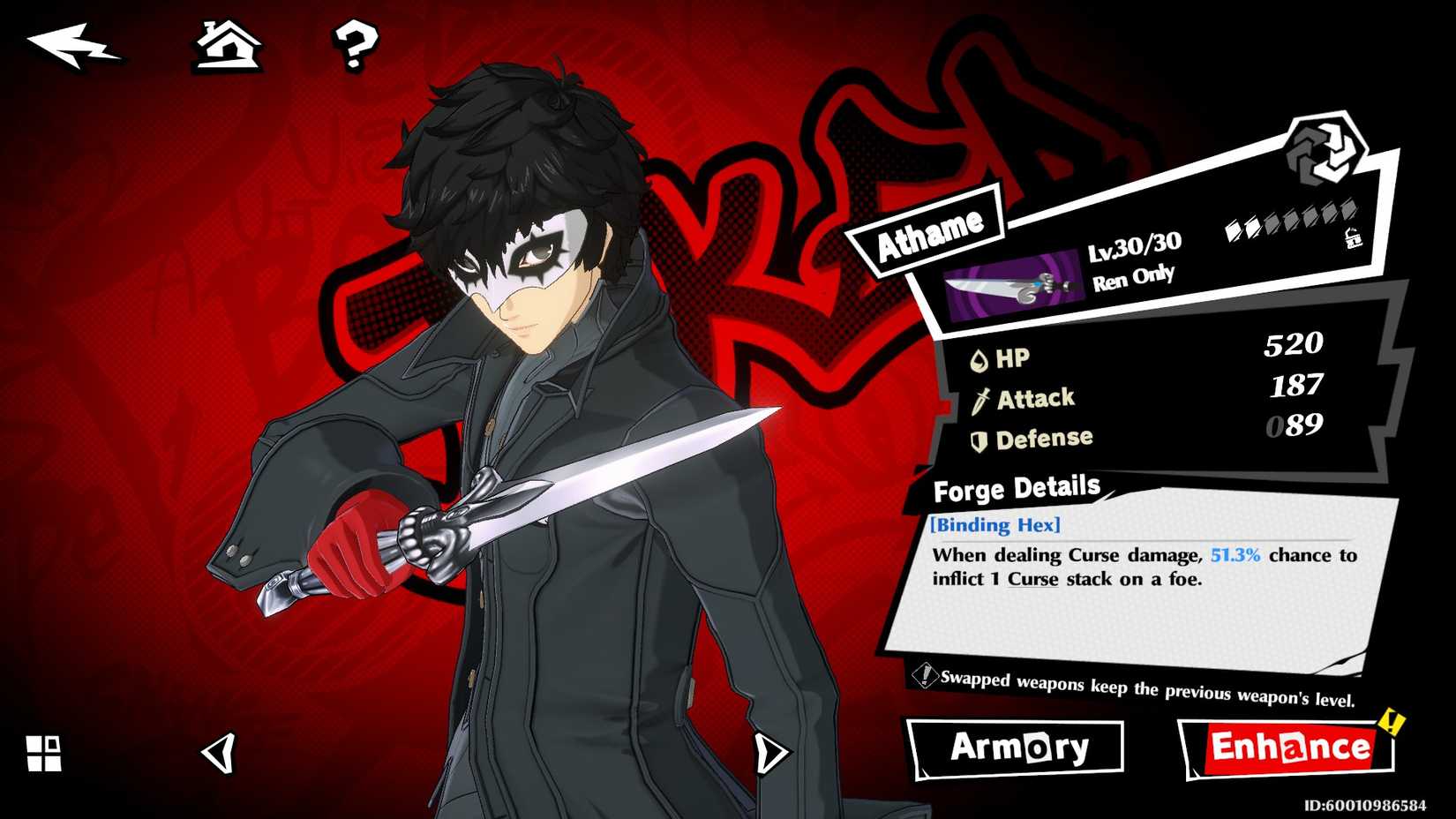 Persona 5 The Phantom X_Ren Amamiya_Joker_Athame