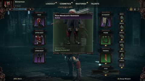 Darktide Pious Mendicant's Vestment lower body