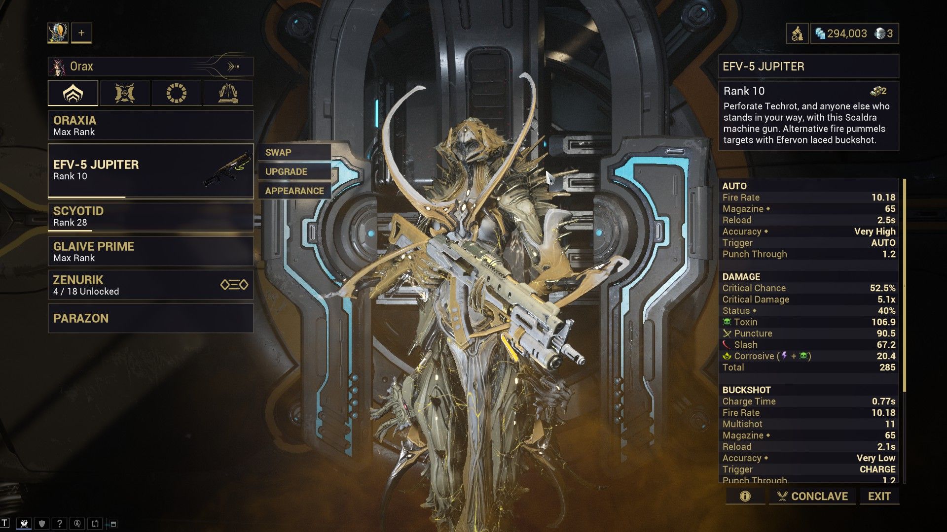 Warframes fabrican armas de orxia