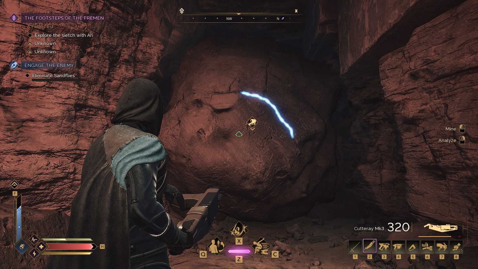 Dune: Awakening Eighth Trial of Aql Maze boulder