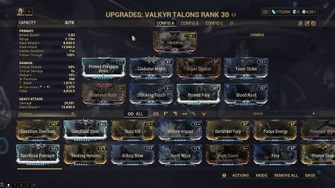 Warframe Valkyr Talons Build
