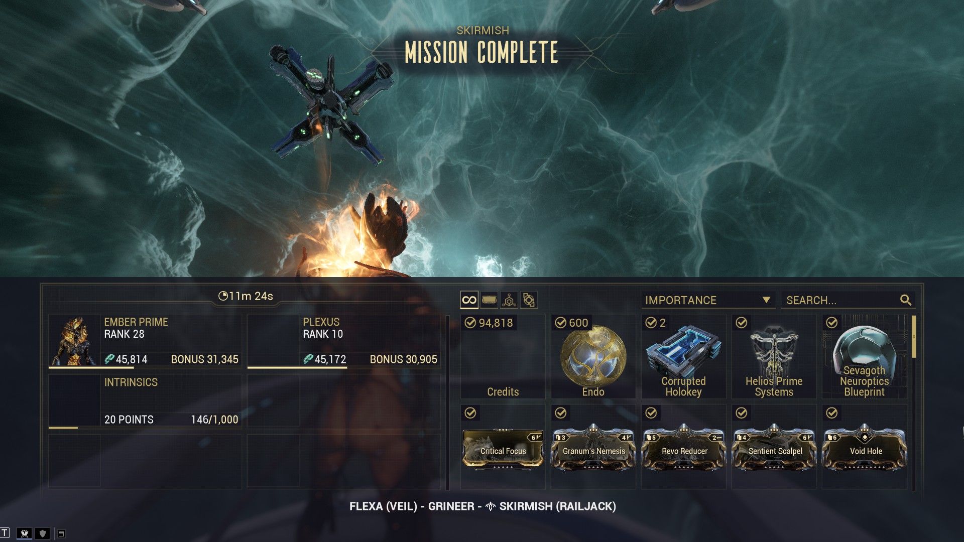 Warframe contaminada de la misión Holoki recompensa
