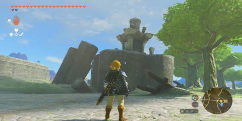 The Player Facing The Crystal Refinery Near Lookout Landing 