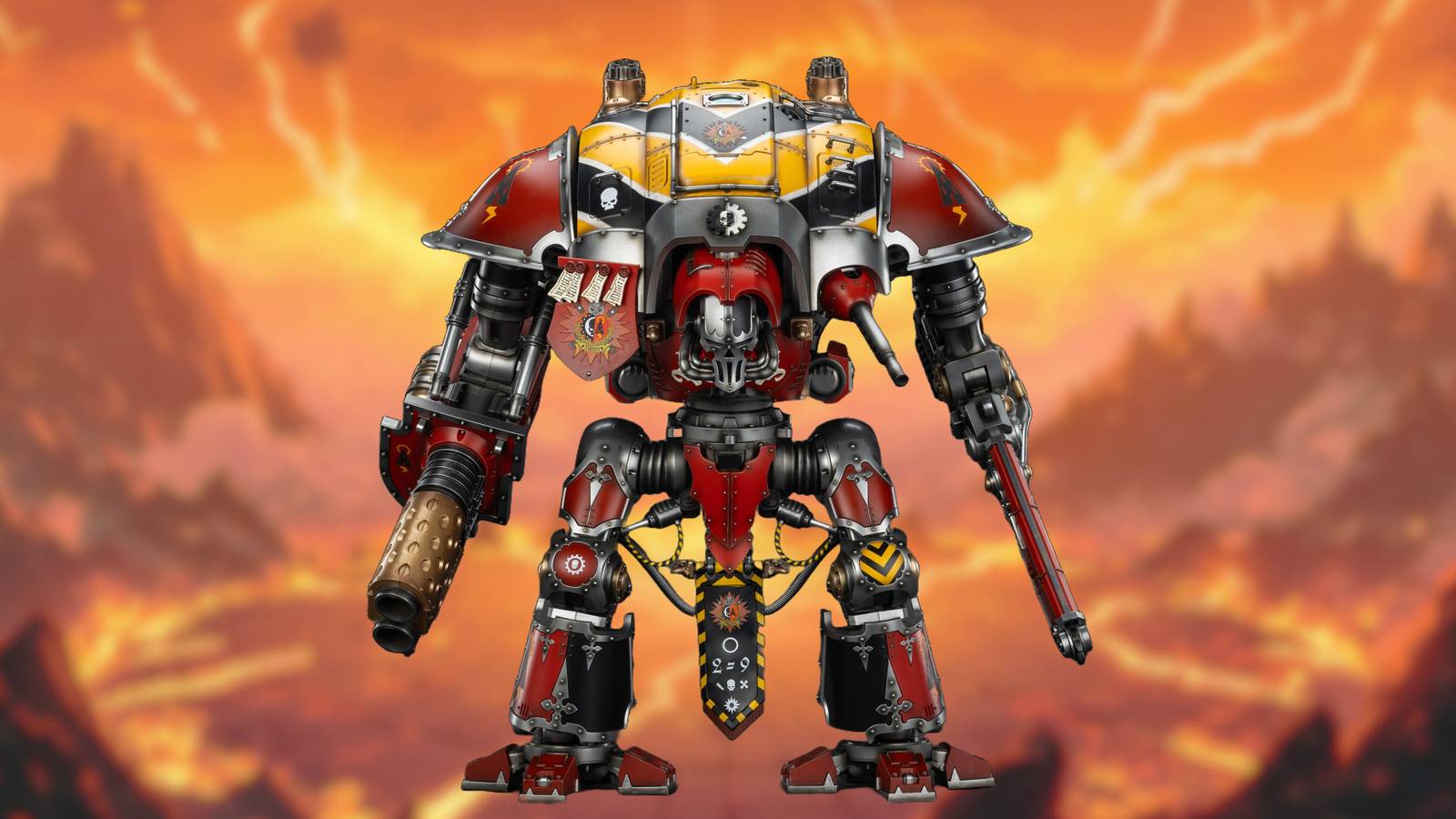 Image of the JoyToy Imperial night on an orange sky background.