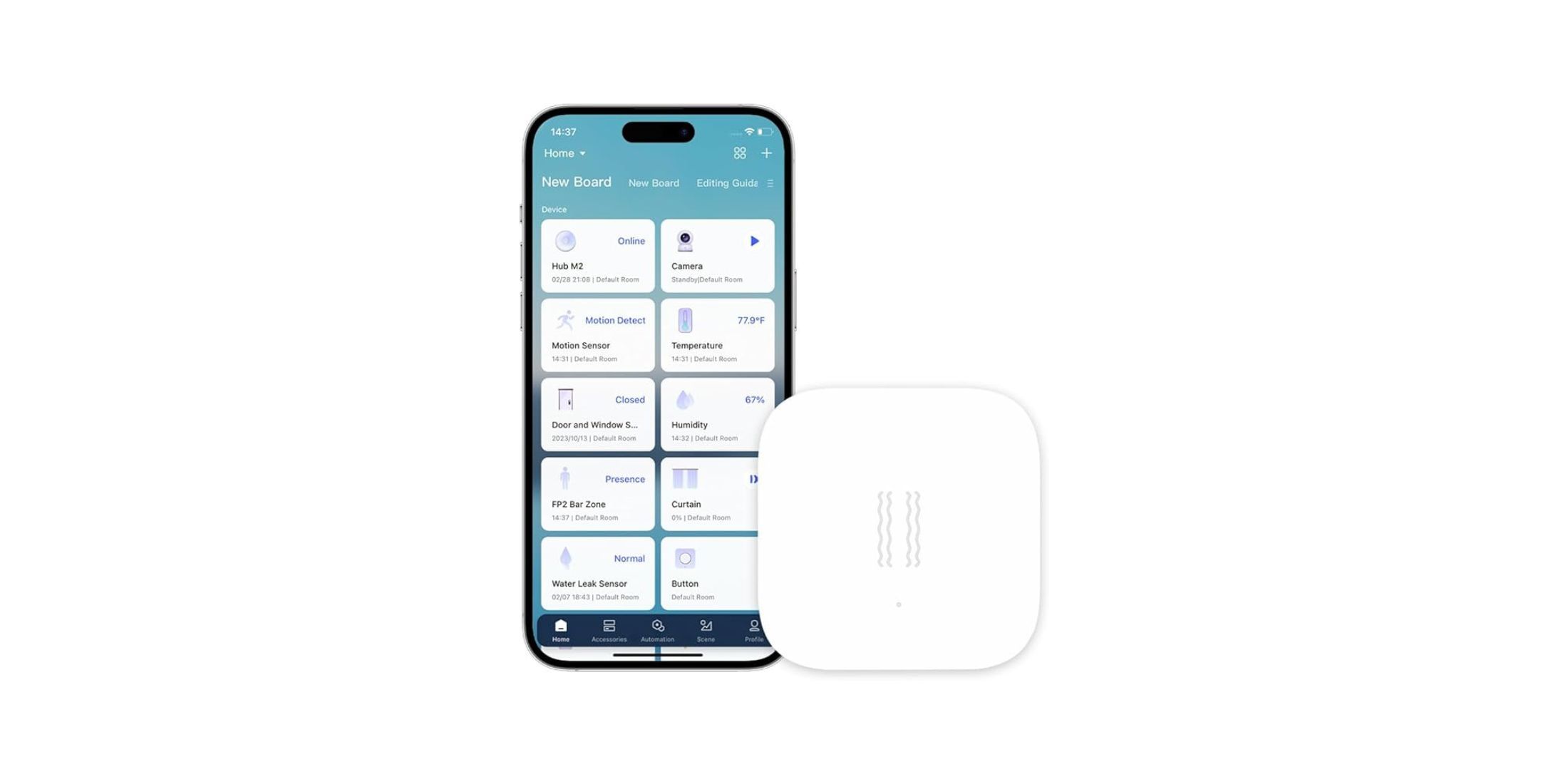 Image of the AQARA ZIGBEE vibration sensor on a white background.