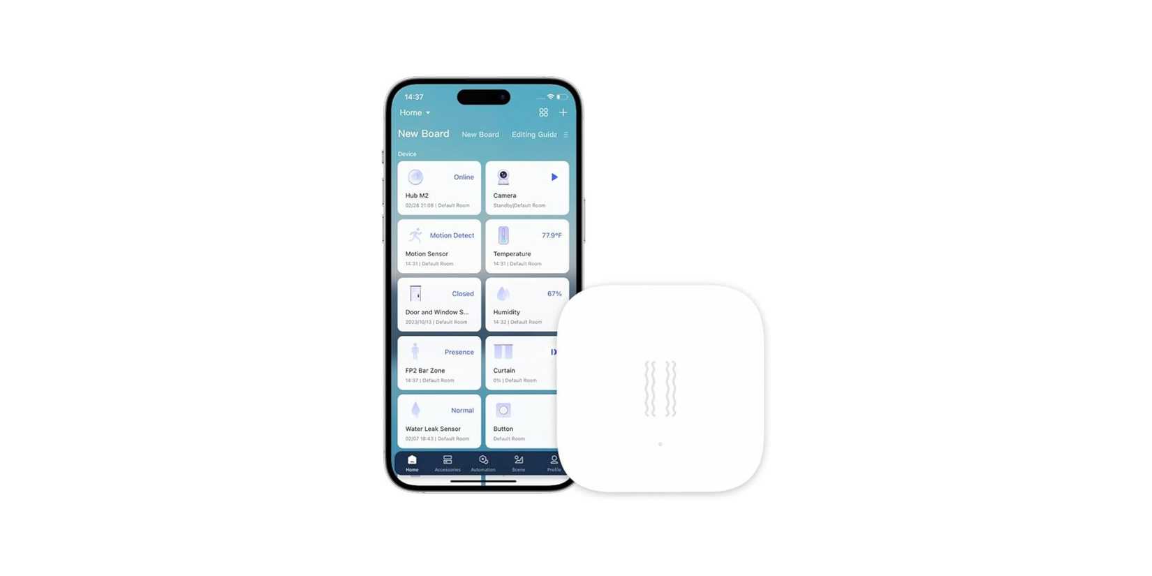 Image of Aqara Zigbee Vibration Sensor on a white background.
