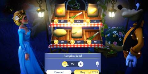 Pumpkin seed buying on Disney dreamlight valley