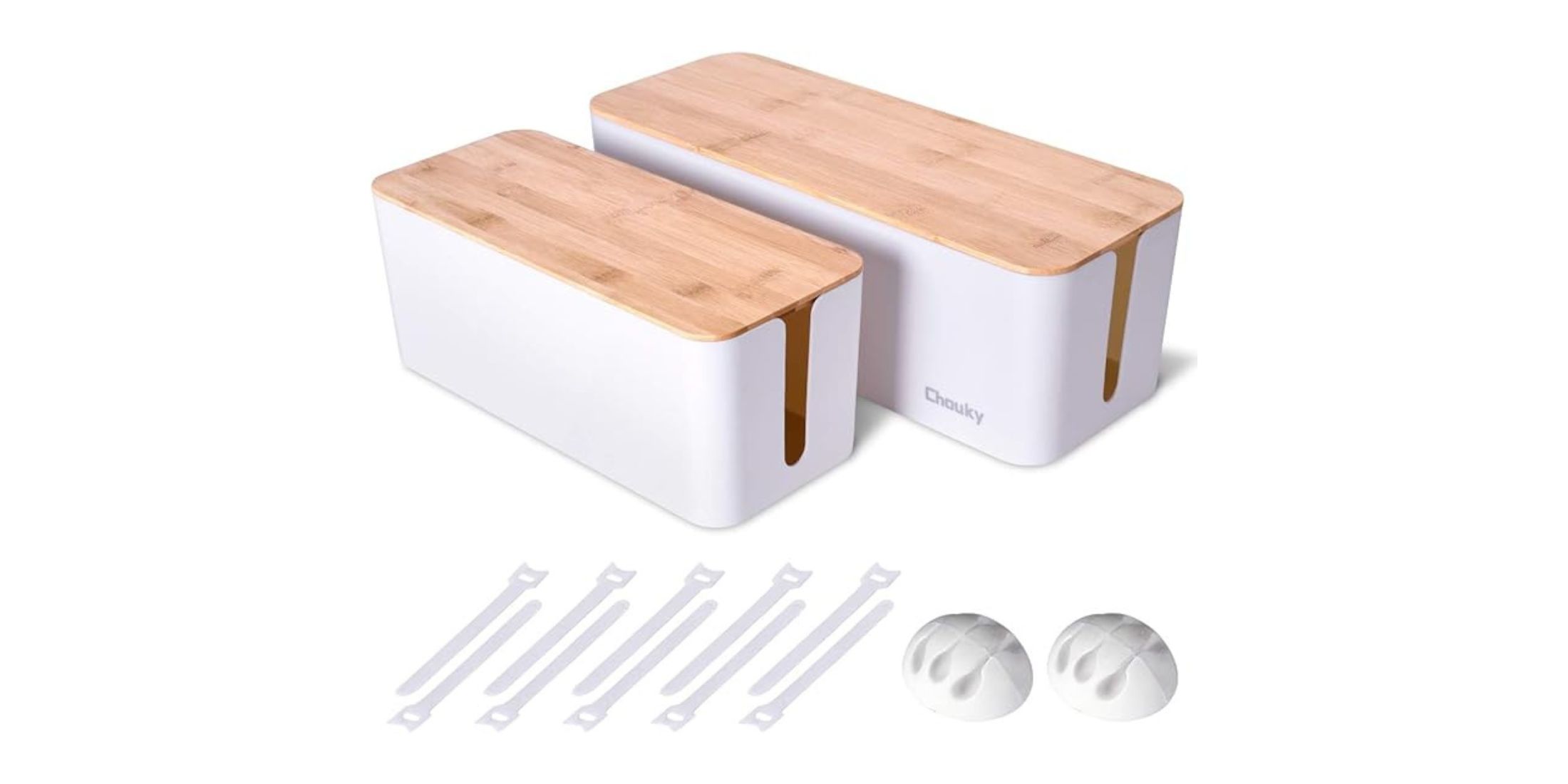 Image of chouky cable management boxes on a white background.