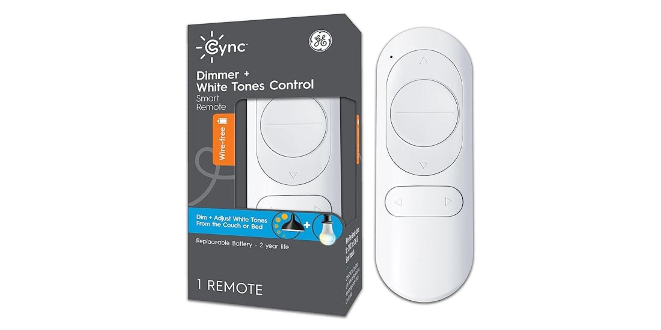 Image of GE Cync Smart Remote on a white background.