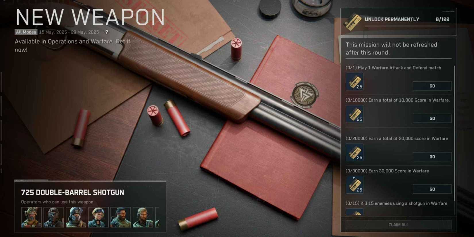 725 Double Barrel Shotgun How to Unlock in Delta Force