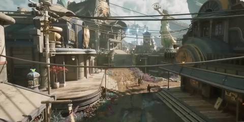 A city on Arcadia in The Outer Worlds 2