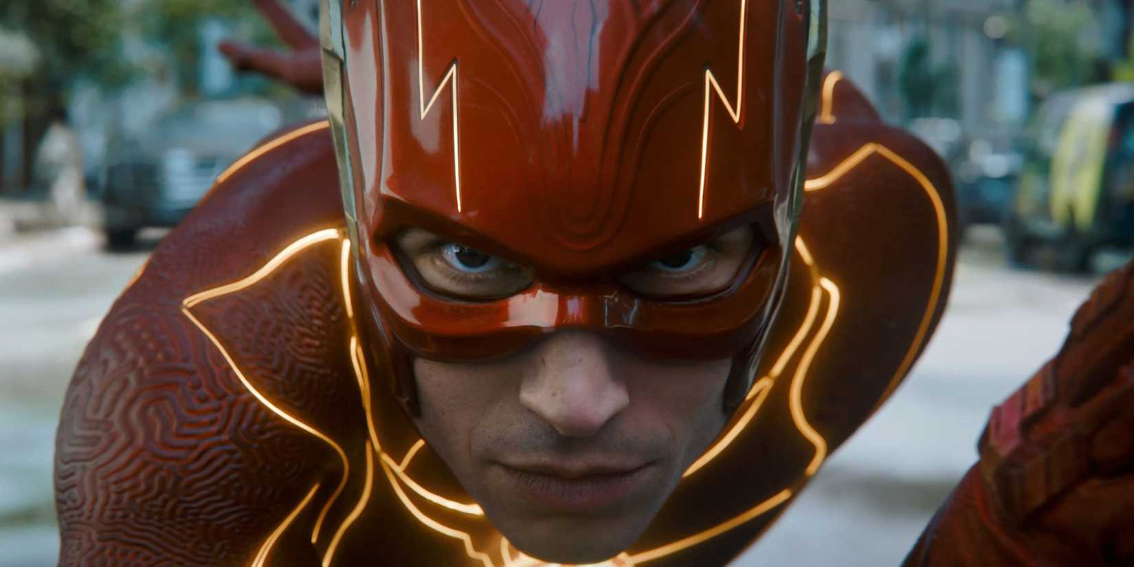 A closeup of The Flash's face - The Flash
