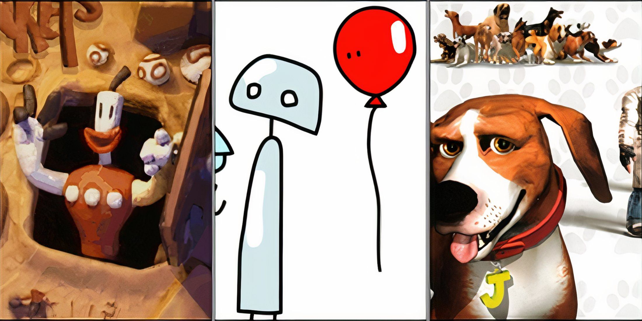 A collage of three weird and forgotten Playstation exclusive games_ Skullmonkeys, Doki-Doki Universe and Dog's Life. (1) (1)