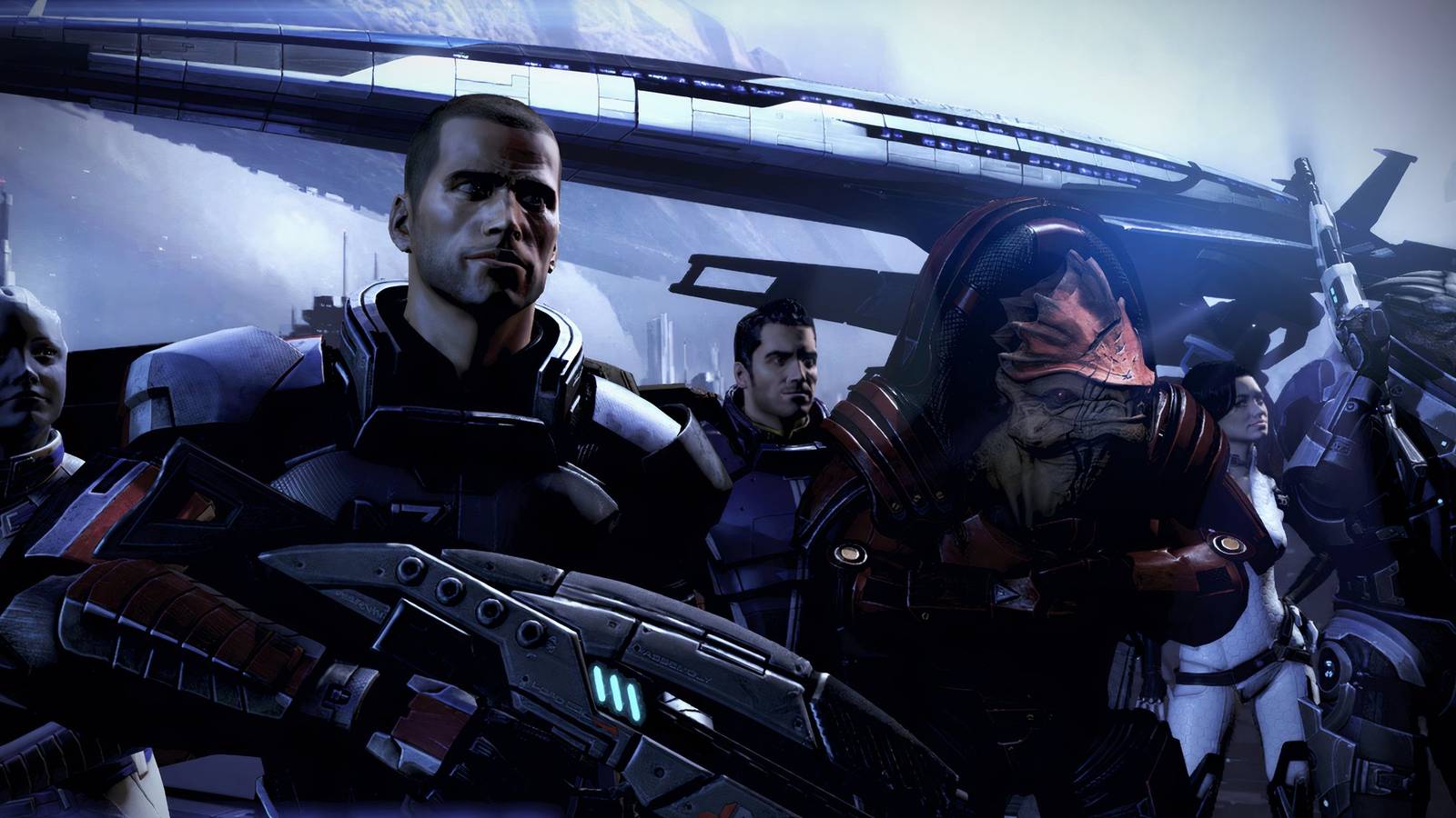 A cutscene featuring characters in Mass Effect 3