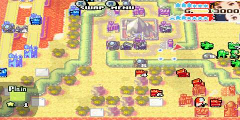 A map with troops in it in Advance Wars Dual Strike