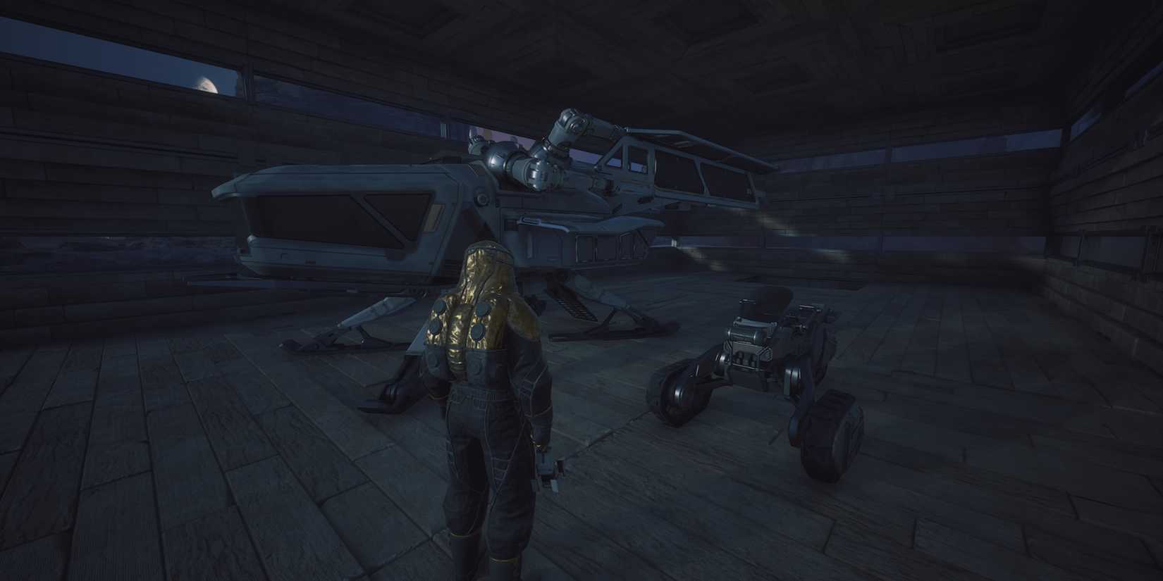 a scout ornithopter and a sandbike in dune awakening