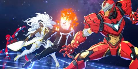 A team of four in Marvel Tokon Fighting Souls