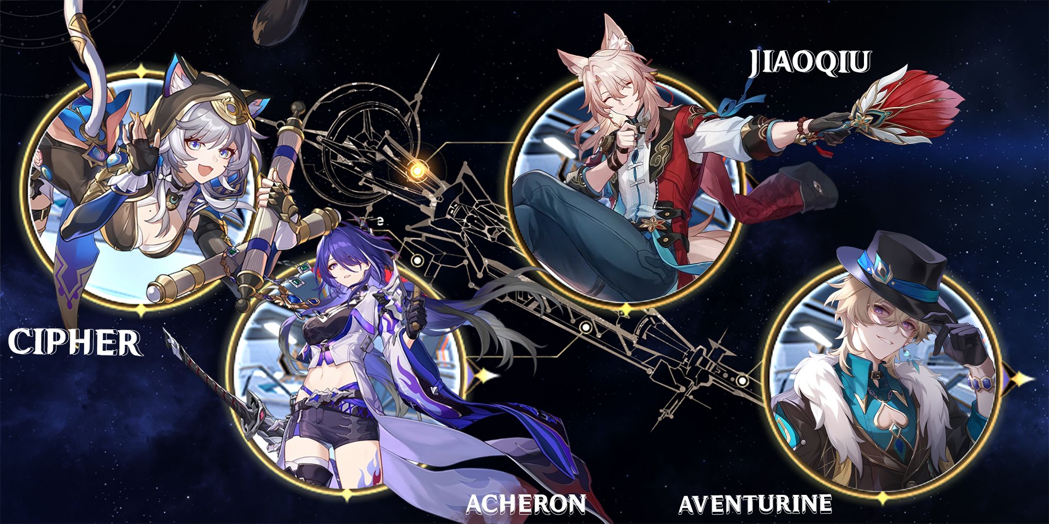 acheron- jiaoqiu-aventurine-and cipher team composition in honkai star rail