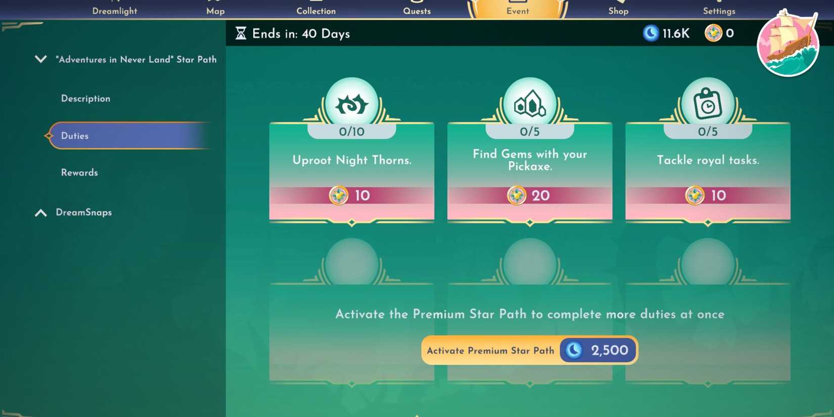 adventures in neverland duties dreamlight valley