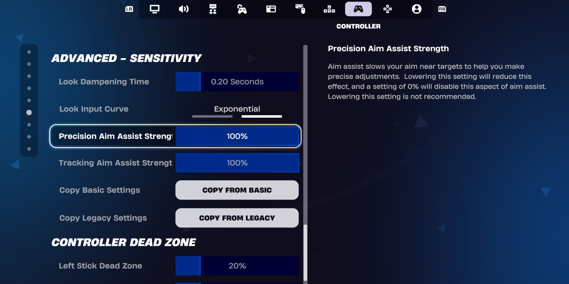 aim assist settings fortnite