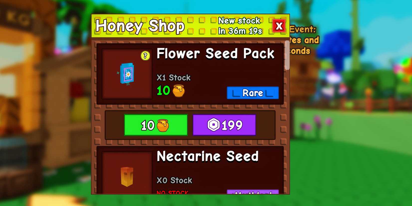 all bee swarm event crops in grow a garden