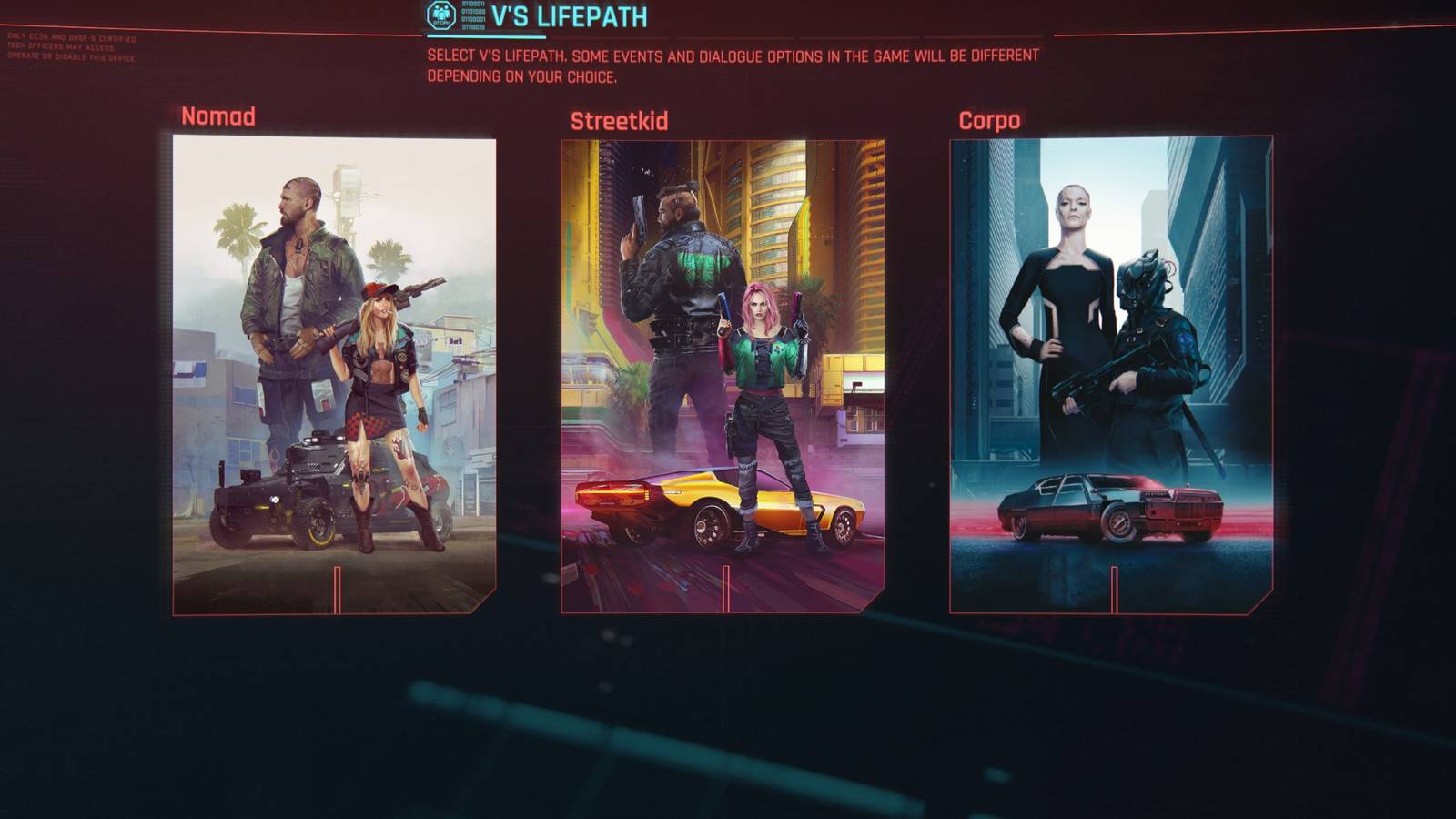 all lifepath choices in cyberpunk 2077