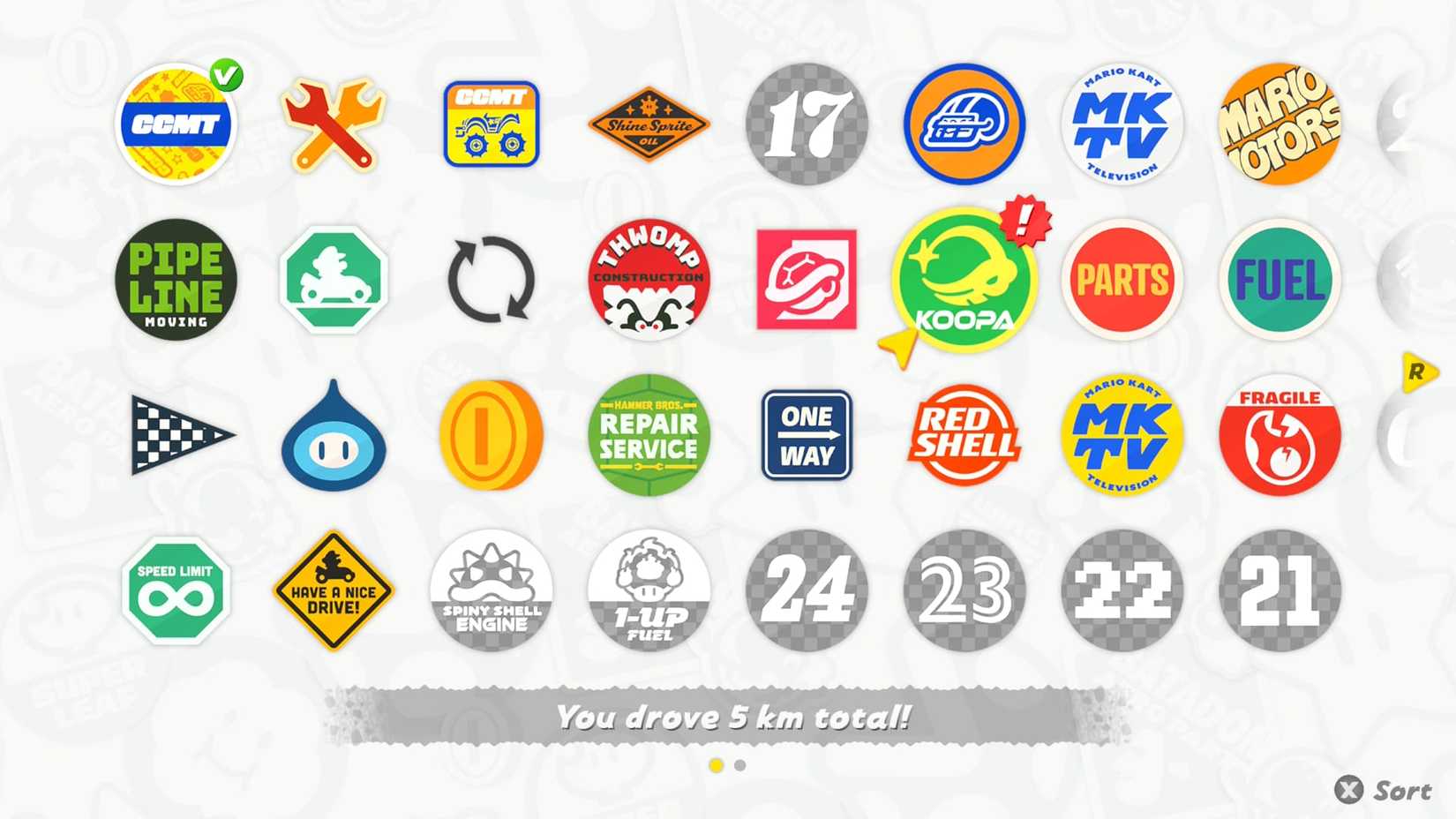 all stickers in mario kart world