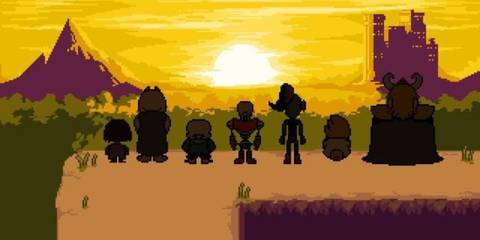 All the main characters in the game's True Pacifist Ending - Undertale
