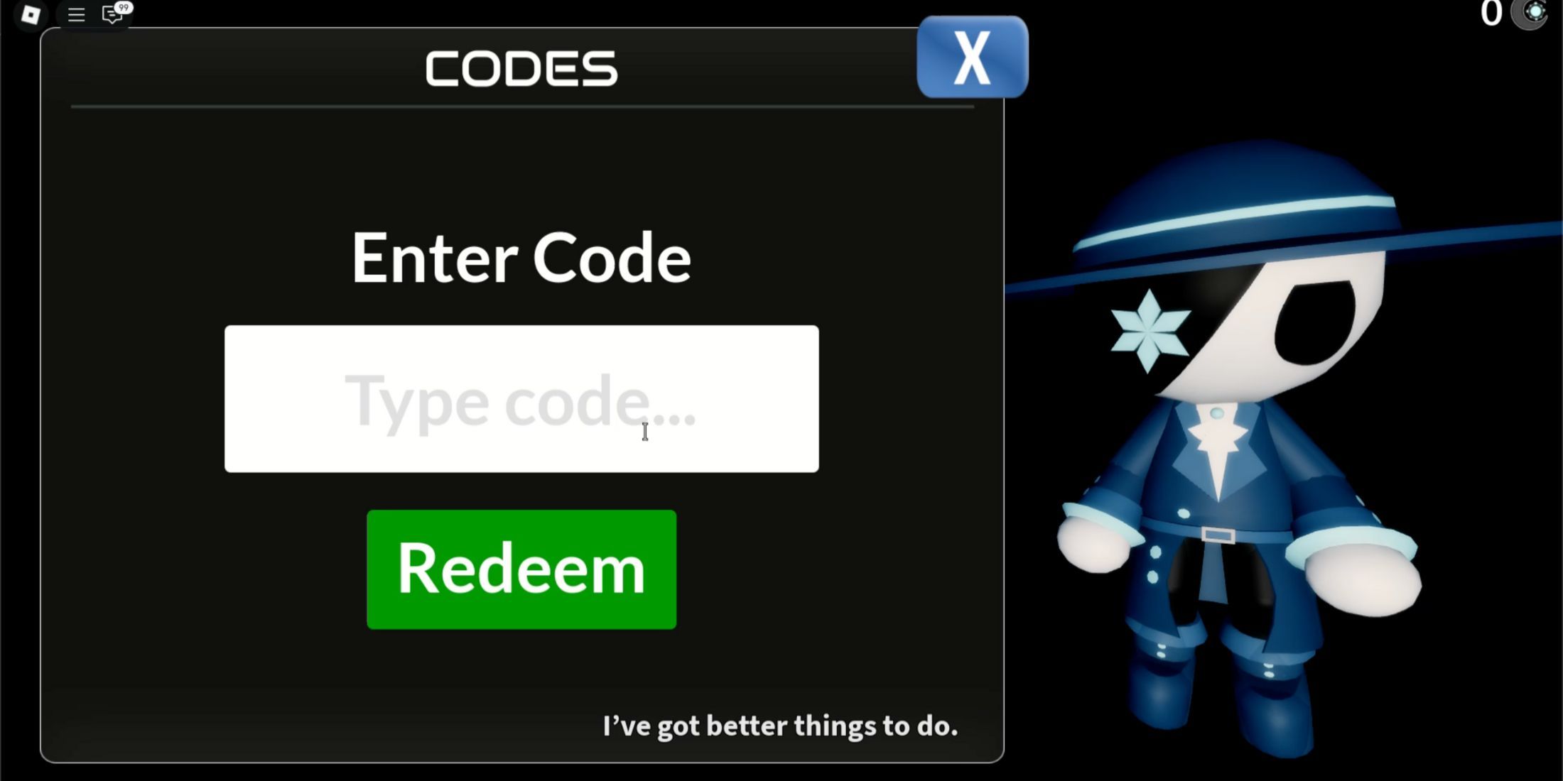 Anchored the codes tab