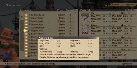 Angel's Bow weapon in Bravely Default Flying Fairy HD Remaster