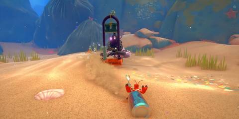 Kril battling the Royal Shellsplitter in Another Crab's Treasure