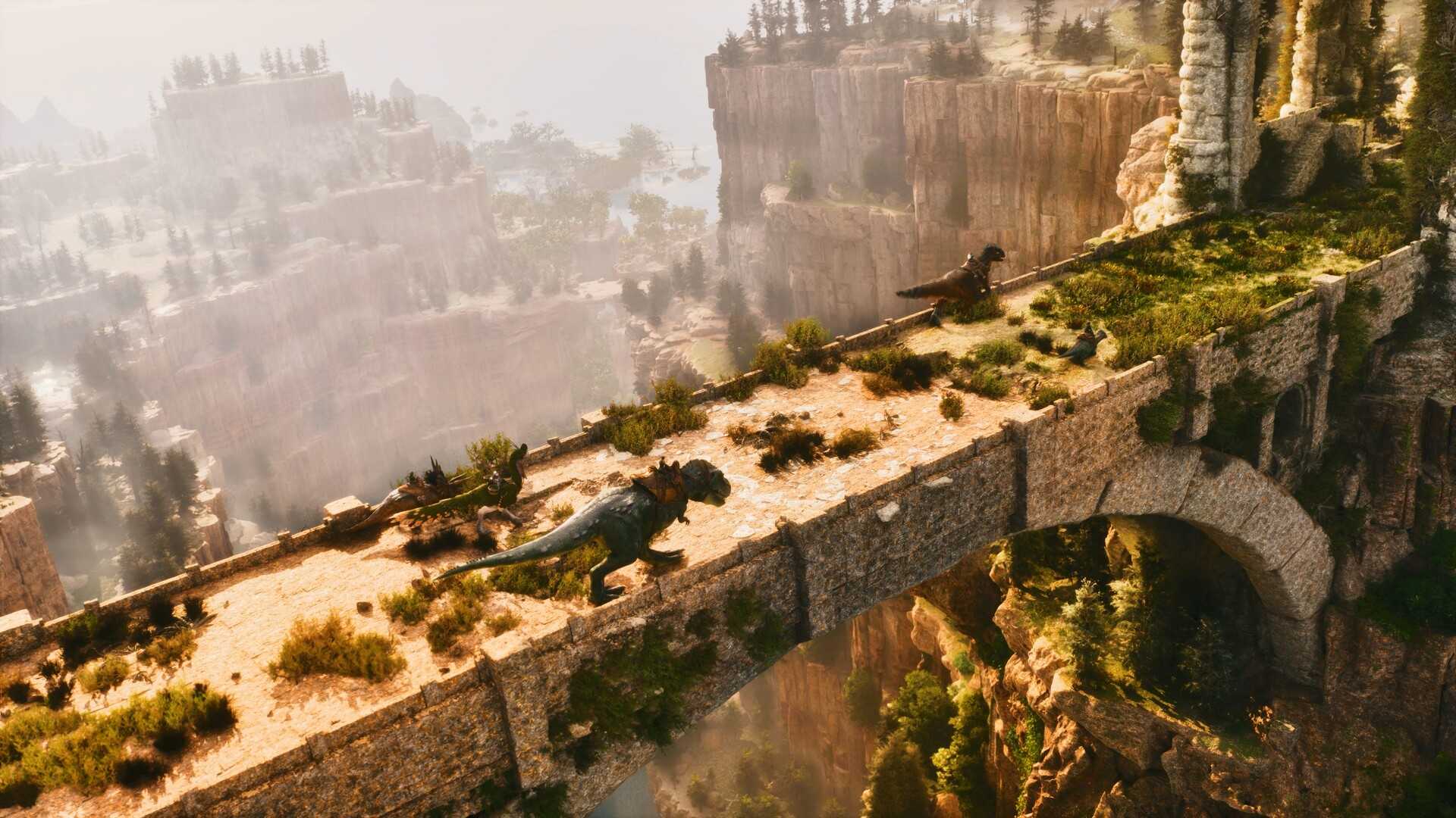 Ark Ragnarok Ascended Dinosaurs on Bridge