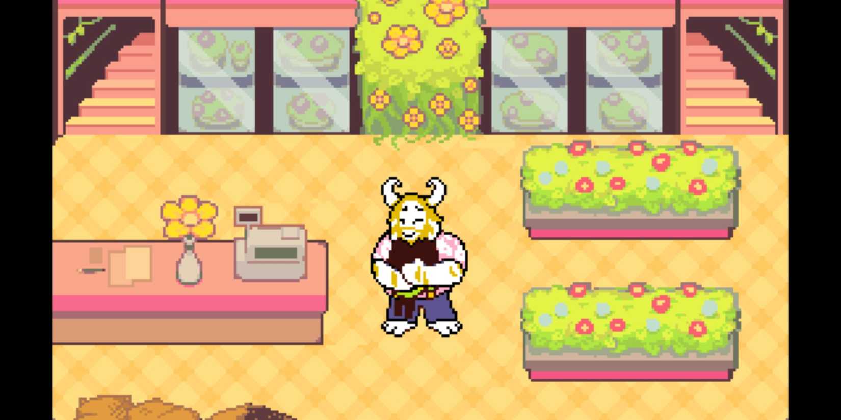 Asgore hugging Kris at the end of Chapter 1 - Deltarune