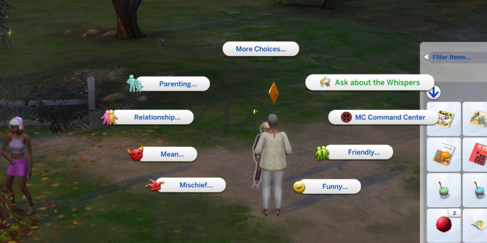 ask about the whispers the sims 4