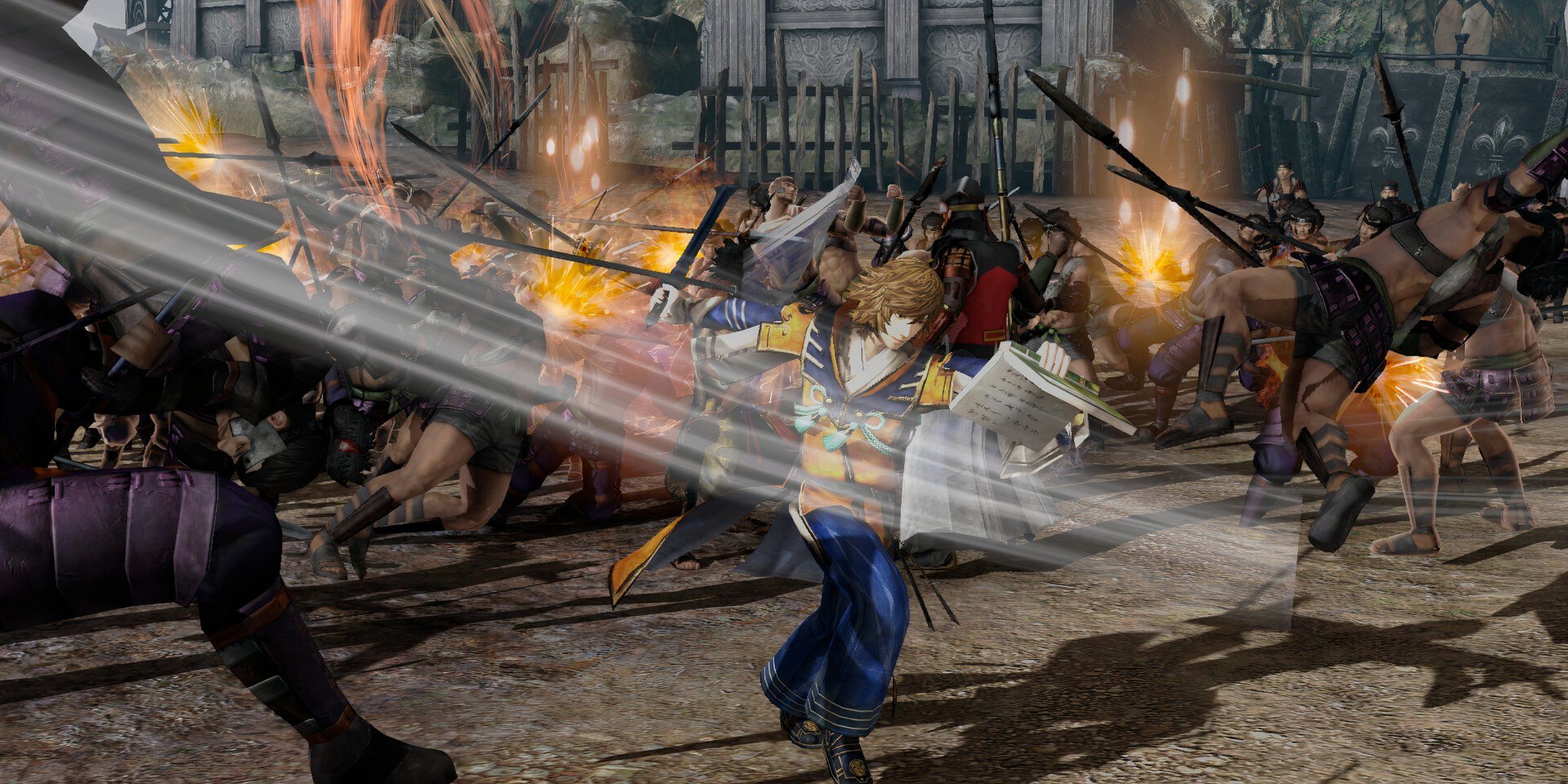 Attacking enemies in Samurai Warriors 4
