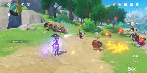 Attacking enemies with magic in Genshin Impact