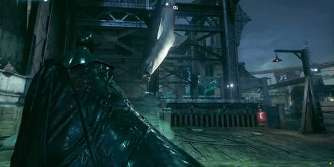 Batman finding Tiny the shark in Batman: Arkham Knight