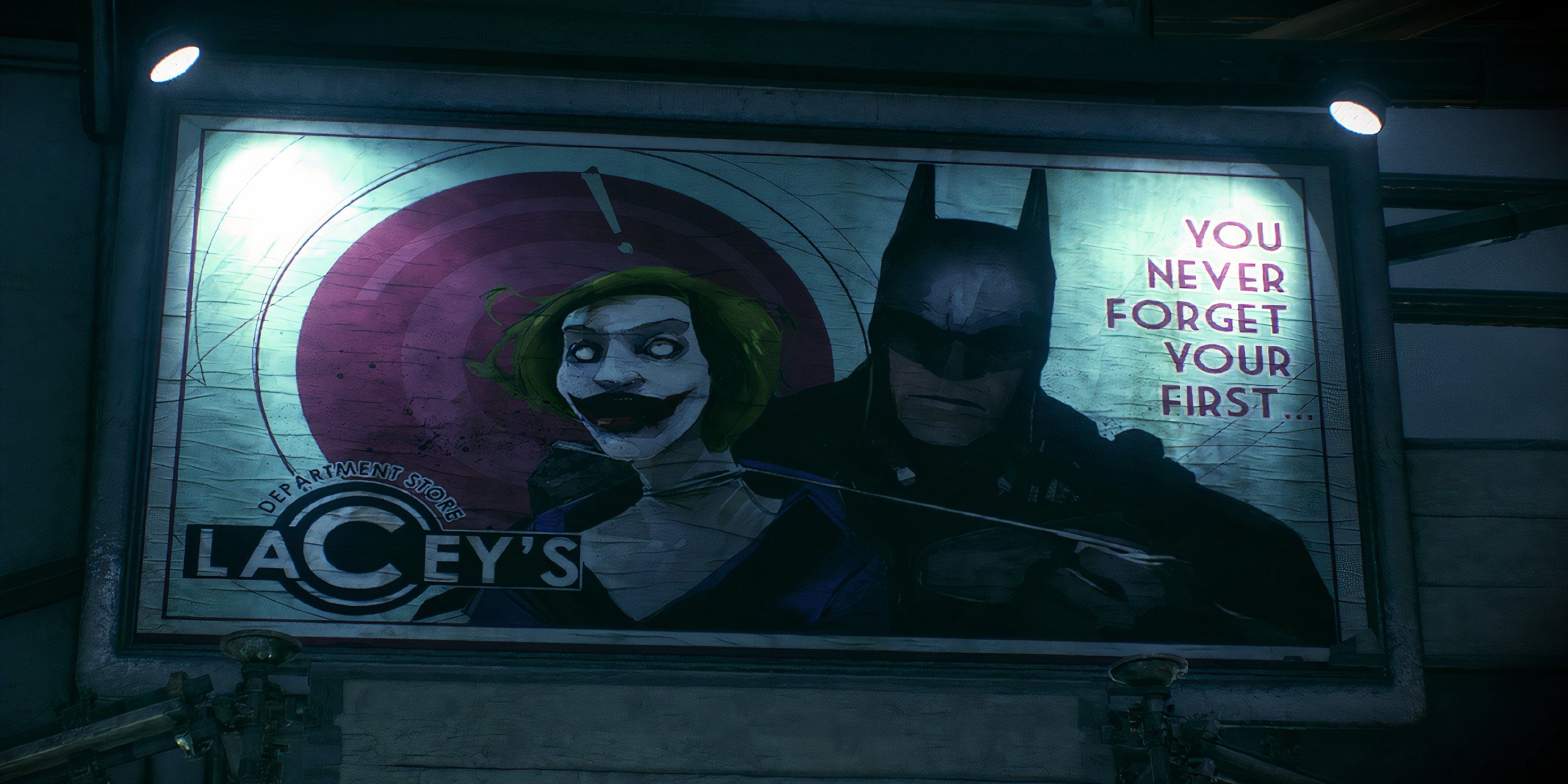 Batman strangling the Joker in a hallucination in Batman: Arkham Knight
