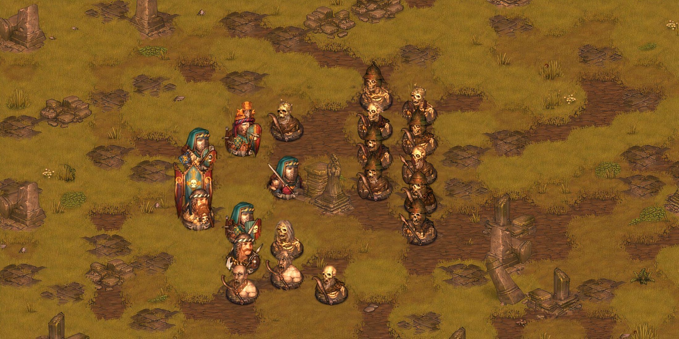 Players fighting a group of skeleton warriors