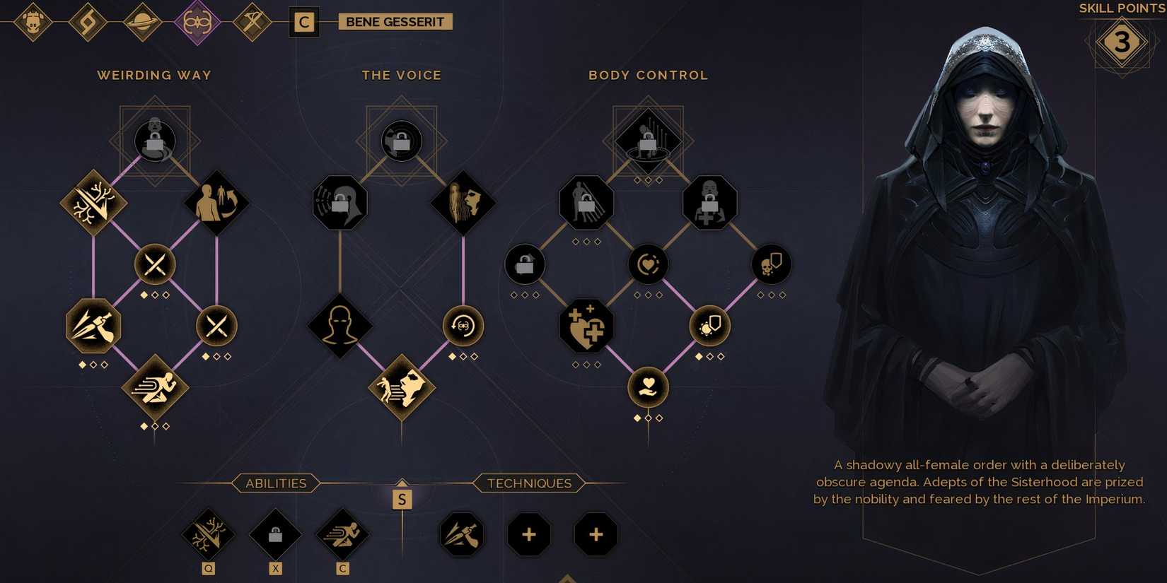 Bene Gesserit skill tree