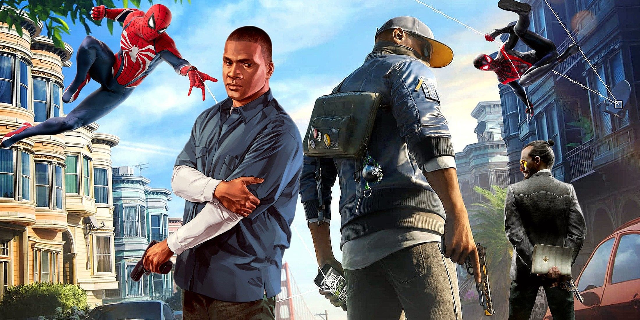 Watch Dogs 2, GTA 5, Marvel's Spider-Man 2, and Far Cry 5 Mash-Up