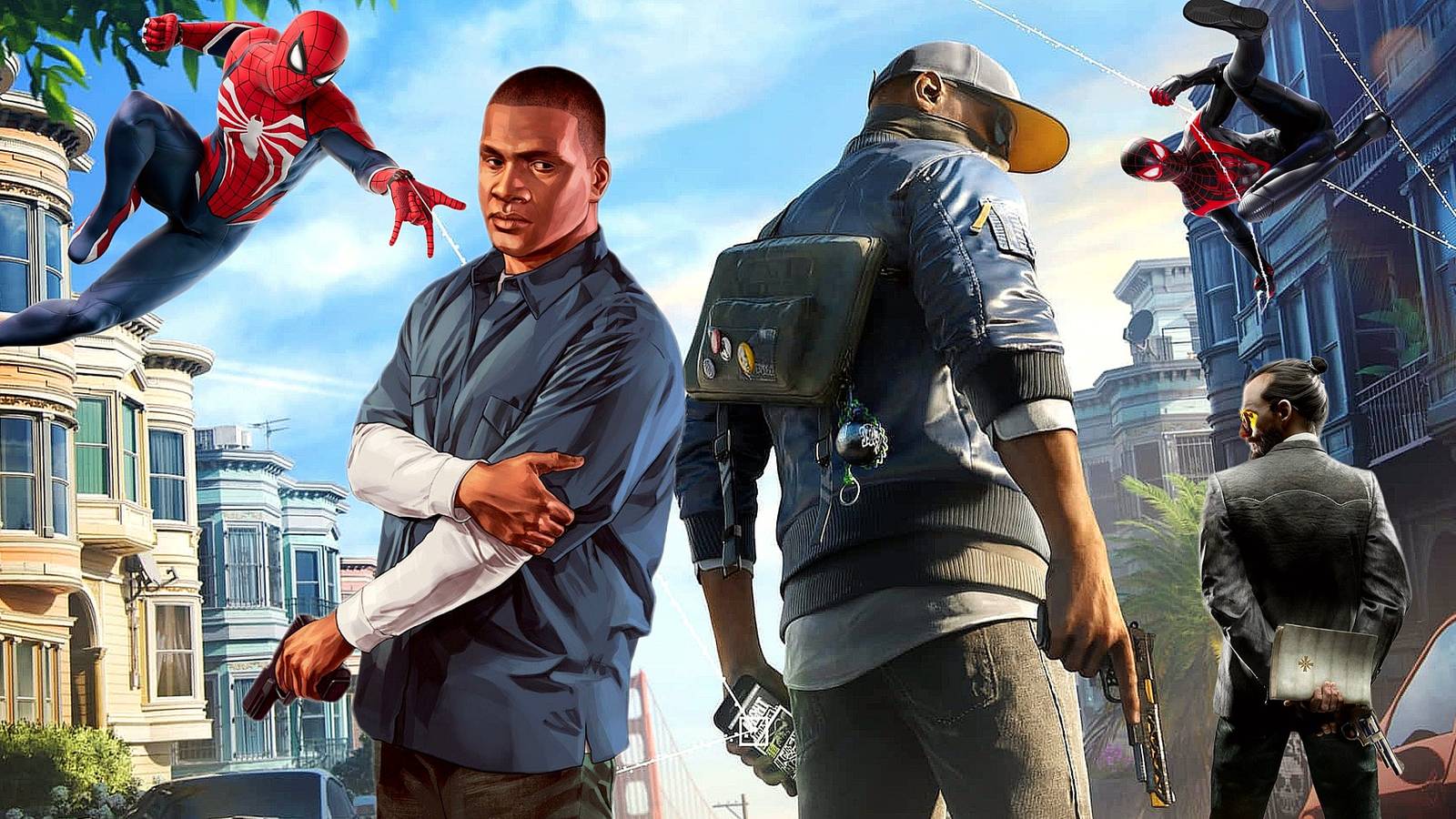 Watch Dogs 2, GTA 5, Marvel's Spider-Man 2, and Far Cry 5 Mash-Up