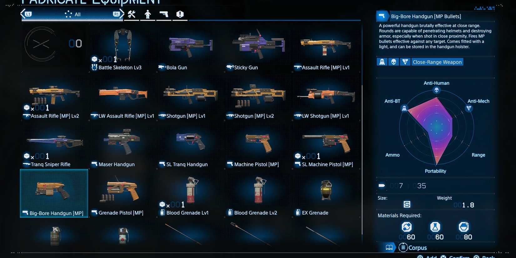 Big-Bore Handgun (MP) weapon in Death Stranding 2 On the Beach